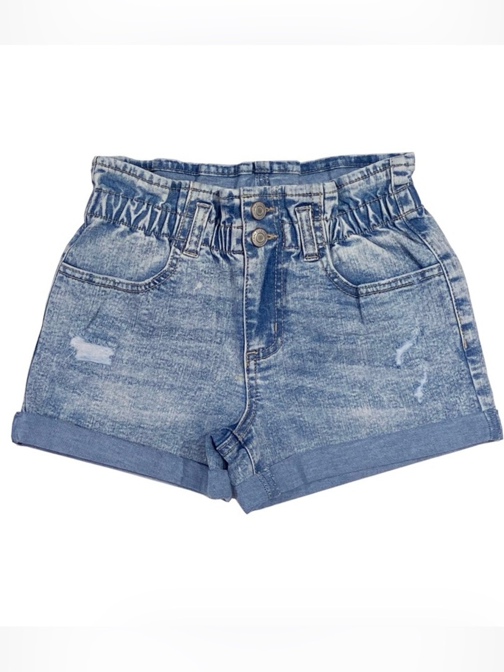 New Imperial Star Girls High Rise Paper Denim Bag Shorts, 16